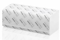 V-fold white hand towels with dissolve tech
