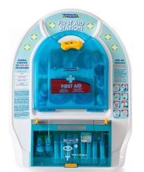 Wallace Cameron First Aid & Eye Wash Station – Mezzo Kit Compatible, One‑Touch Pods 