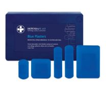 Dependaplast Blue Metal-Detectable Washproof Plasters (Assorted) 