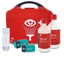 Deluxe Chemical Splash Station – Aura3 Red Box | Acid & Alkali Eye Wash Emergency Kit