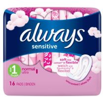 Always Sensitive Sanitary Pads – Ultra Soft, Dermatologist Tested