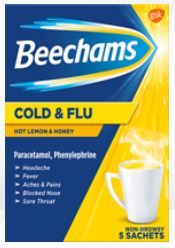 Beechams Cold & Flu sachets can help with the short term relief of cold, flu and chills.