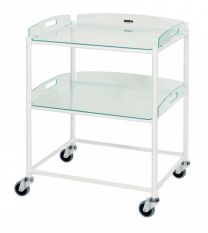 Sunflower DT6 Medium Dressing Trolley – Glass‑Effect Safety Trays, 66 cm Wide
