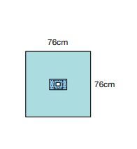 F931075 Fenestrated Patient Drape – 76×76 cm with 3×5 cm Aperture | Surgical Sterile Draping
