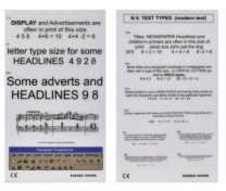 SNT-301-M Modern Reading Test Type – Laminated