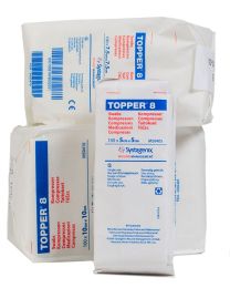 Topper 8 Non‑Sterile Absorbent Swabs – 5×5 cm, 7.5×7.5 cm & 10×10 cm Packs of 100