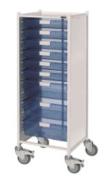 Sunflower Vista 120 Tall Trolley – Extra‑Tall Single‑Column Medical Storage (Up to 12 Trays)